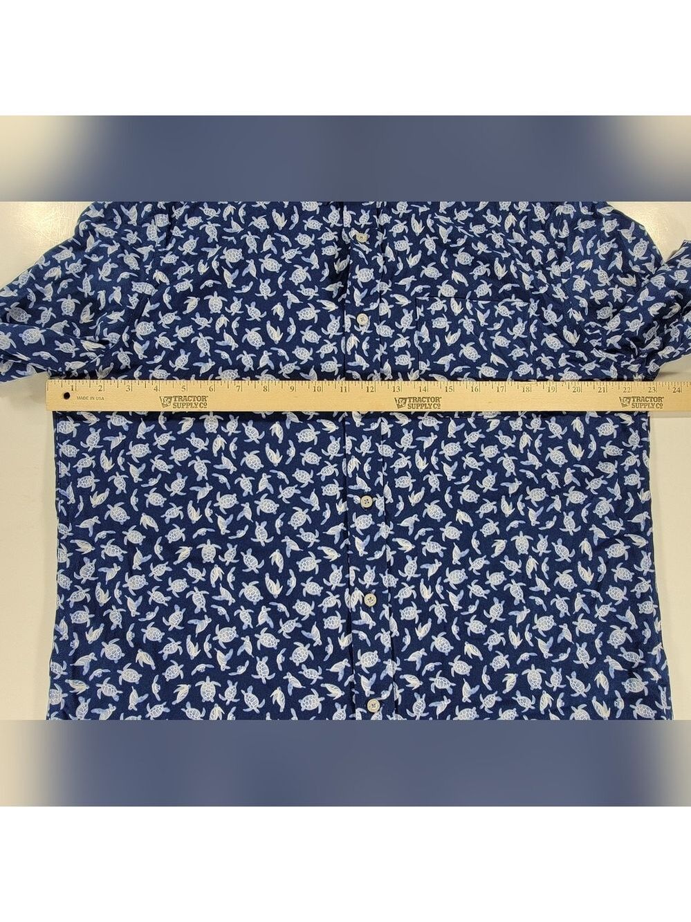 Southern Tide Intercoastal Short Sleeve Button Shirt Mens Medium Blue Turtle - Picture 5 of 9